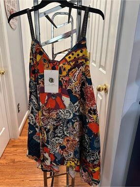 iFashionBox Multicolor Paisley Mini Dress - Red, Yellow, Navy, White